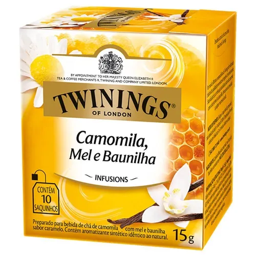 Chá de Camomila, Mel e Baunilha Twinings 15g - Infusão herbal