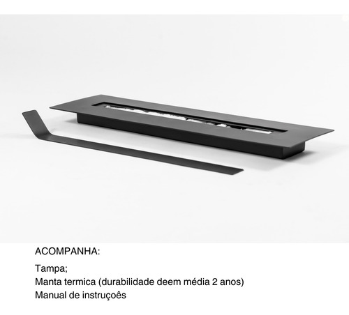 Queimador 70 Cm Para Lareira Ecológica Portátil Preto Capacidade do tanque de combustível 2.5 L