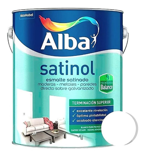 Satinol Al Agua Alba X 4 Lts Color Blanco - Alfa Pinturerias