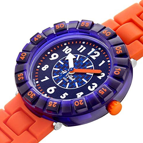 Flik Flak Swiss Quartz Correa De Silicona, Naranja, 16 Reloj