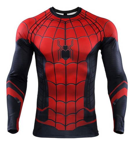 Camiseta De Compresión Para Hombre Con Estampado De Spiderma