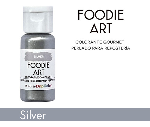 Colorante Perlado Plateado Silver Foodie Art Comestible