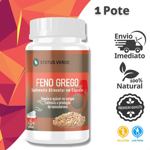 Feno Grego 100% Puro Status Verde 120 Cápsulas De 500mg - Status Verde