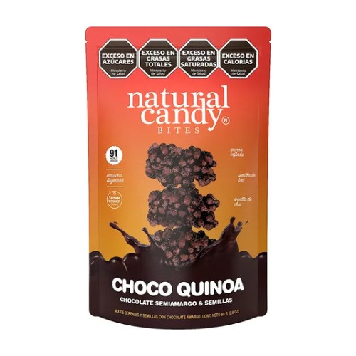 Choco Quinoa Natural Candy Chocolate Semi Amargo 80g