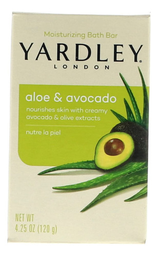 Yardley Barra De Baño De Aloe Y Aguacate, 4 Onzas, Paquete D