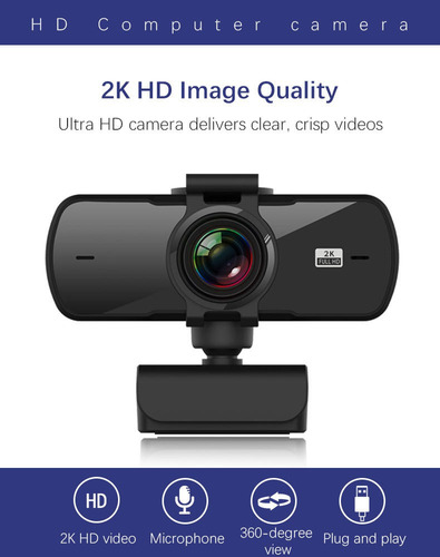 . Webcam 2k Full Hd 1080p Cámara Web Enfoque Automático Con