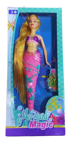 Muñeca Barbie Mermaid Magic Con Luz