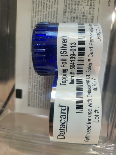 Topping Foil Silver Plata 504139-013 Impresora Datacard Ce