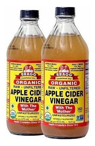 Vinagre De Sidra De Manzana Crudo Organico Bragg 473 Ml X 2