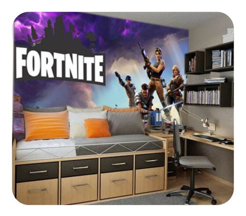 Papel Parede Adesivo Game Fortnite Battle Royale 4,4x2,2 Mts