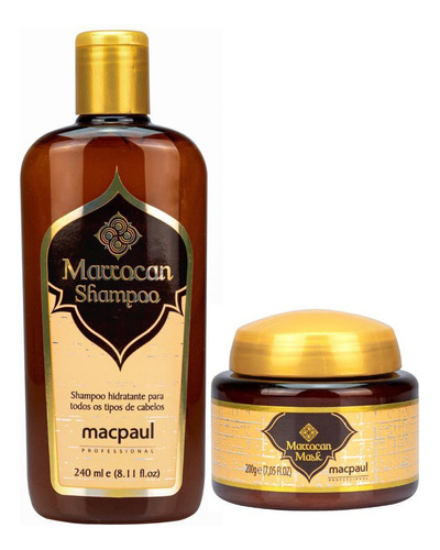 Kit Hidratante Shampoo E Máscara Marrocan Argan Oil Macpaul
