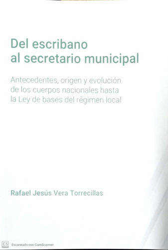 Libro Del Escribano Al Secretario Municipal - Vera Torrec...