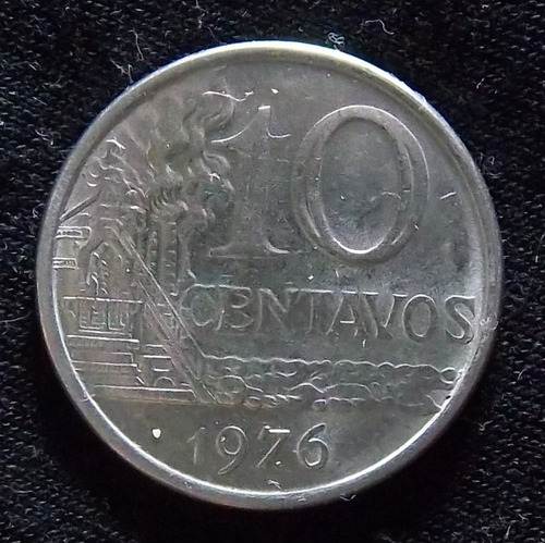 Brasil 10 Centavos 1976 Exc Km 578.1a