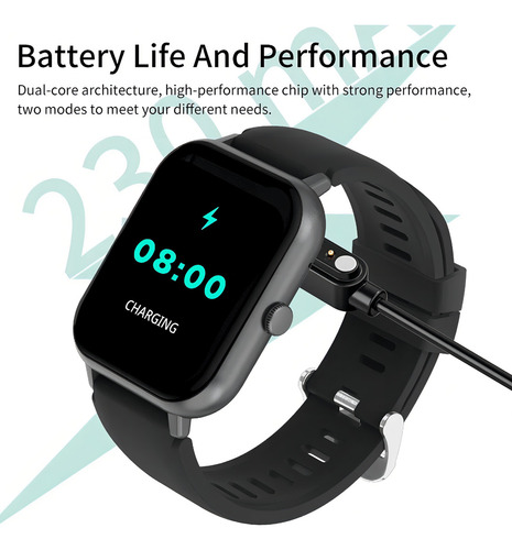 Relógio Mpower Zl54c Smartwatch Chamada Bt 5.1 Tela 1.83 Cor da caixa Preto