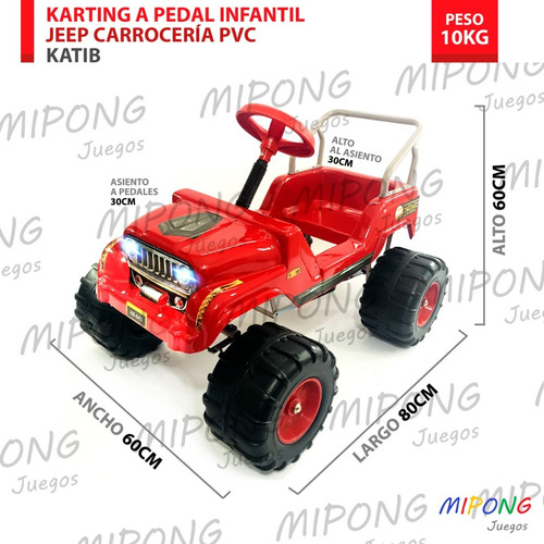 Imagen 6 de 9 de Karting A Pedal Auto Infantil Tipo Jeep Mipong