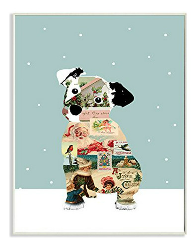 Stupell Home D Cor Christmas Puppy Dog Wall Plaque Art, 10 X
