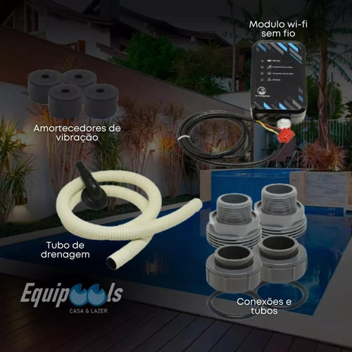 Bomba Trocador Calor Piscina Gre 9 Inverter Wifi Até 55m