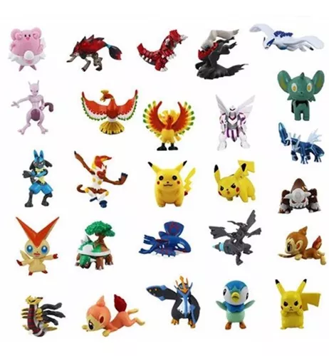 Kit De72 Bonecos Miniatura Lote Pokémon com Pikachu Incluso