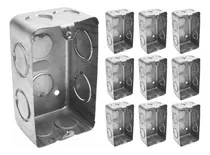 Comprar Combo X10 Caja Rectangular Luz Embutir Chapa Electricidad Color Gris