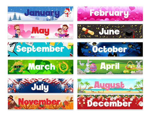 Calendario De Bolsillo Para El Aula, Gráfico De Negro
