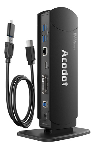 Estacion Acoplamiento Usb 3.0 Acodot Dual Monitor Para Hdmi