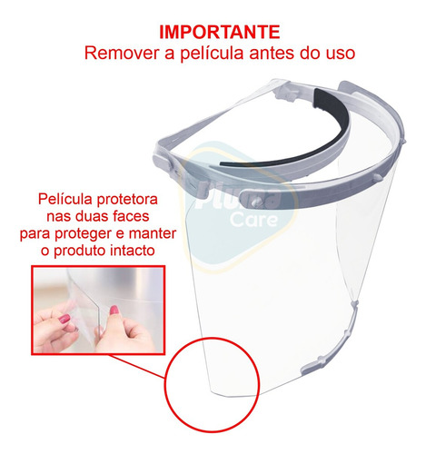 Kit Com 3 Máscaras Proteção Facial Face Shield - C/ Elástico