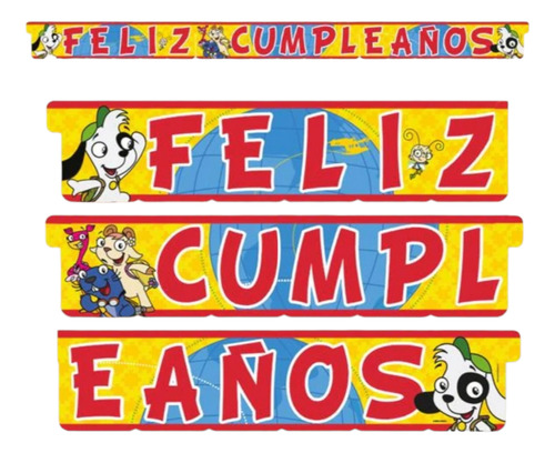 Guirnalda Feliz Cumpleaños Perro Doki Cotillón Niños