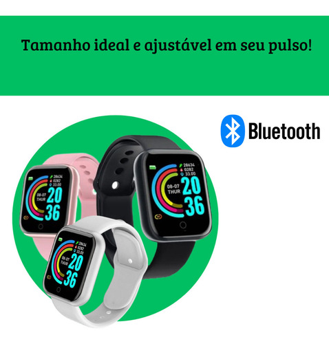 Relógio Smart Digital Connect Ecom Smatwatch D20 Fone Sem Fio BT Cor Preto