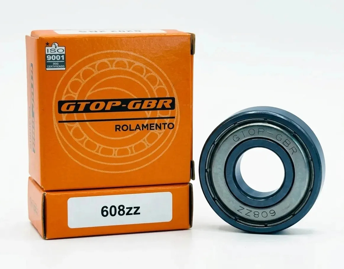 Kit 10 Rolamentos 608zz Gbr-GTOP Para Skates E Motores Blindagem De Esfera Kit 10 Rolamento 608 Zz Cinza-escuro