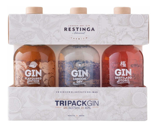 Gin Restinga Tri Pack 3 X 375 Ml