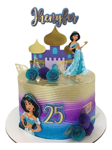 Adorno Princesa Jazmin Aladdin Deco Torta Cumpleaños 