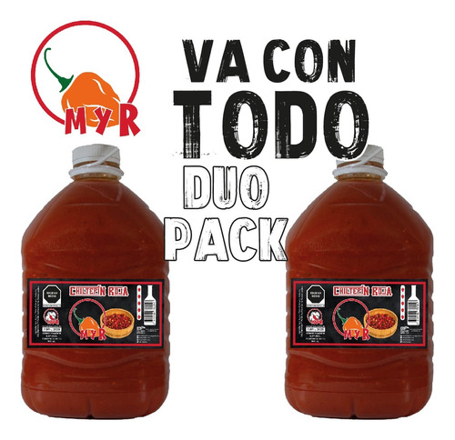 Packs Salsas Chiltepín Roja Galón 4 Litros Myr