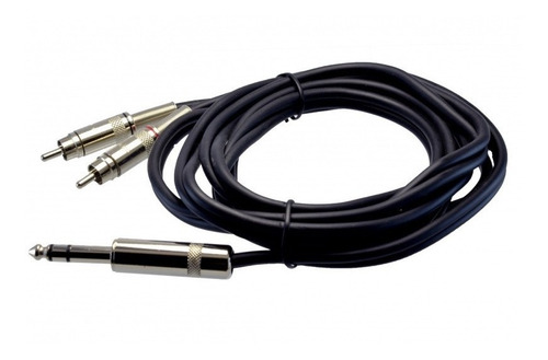 Imagen 1 de 4 de Cable 2 Plug Rca Macho A Plug 1/4 (6,3mm) Stereo Macho 2 Mt