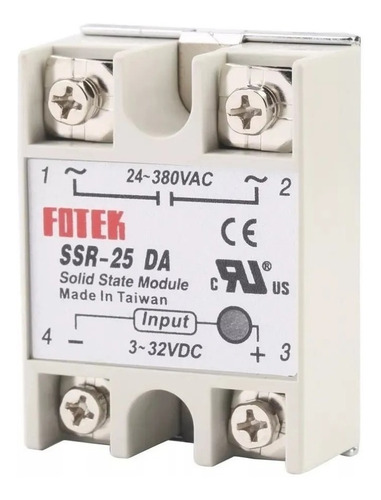 Imagen 1 de 2 de Relé De Estado Sólido Fotek Ssr Ssr25 Da 25a