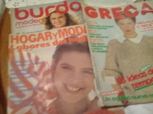 3 Revistas Hogar Ymoda ,greca, Burda Moda Y Labores Y Hogar