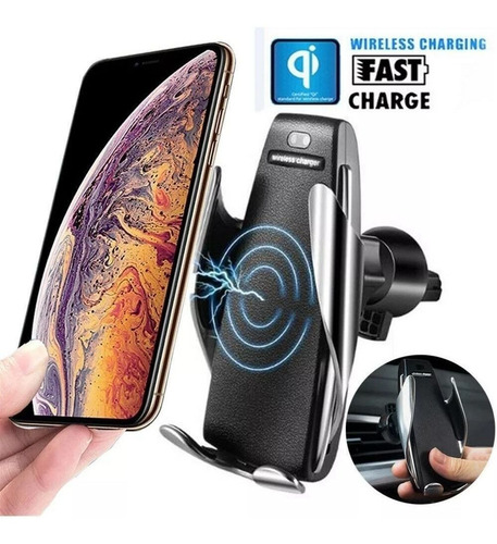 Imagem 2 de 5 de Carregador Veicular Indução Qi Sem Fio Suporte Samsung S9 S8