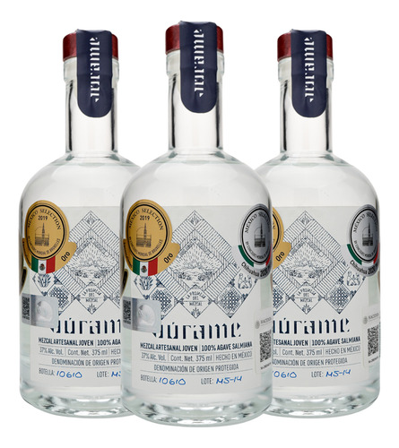 Mezcal Joven Salmiana 3 Botellas De 375 Ml.