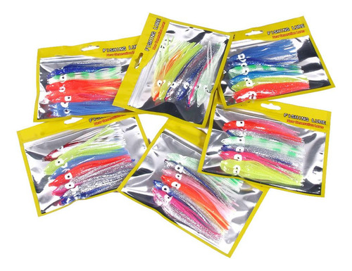 4 X 2x6 Uds Señuelos De Pesca Faldas De Calamar 4 Piezas