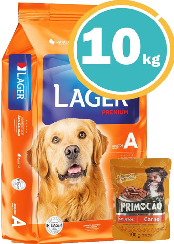 Imagen 1 de 7 de Ración Para Perro Lager Adulto 10kg+ Obsequio + Envío Gratis