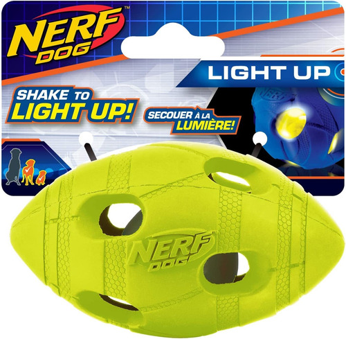 Nerf Perro Pequeño Led Bash Fútbol Light-up Verde Dog Toy