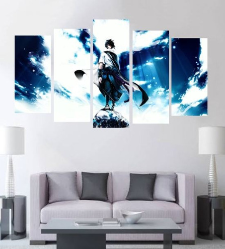 Set De 5 Cuadros En Canvas Sasuke Uchiha Decorativo - 12