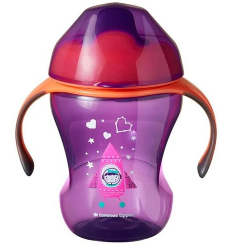 Copo De Treino Infantil Com Bico Antivazamento Tommee Tippee Cor Roxo