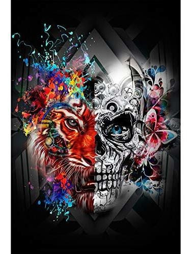 - 1000 Piece Jigsaw Puzzle For Adults - Tiger And Skull Puzz