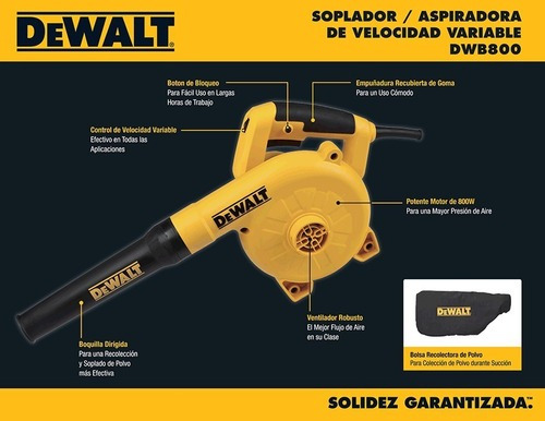 Sopladora Aspiradora Dewalt Dwb800 Eléctrica 800w 120v