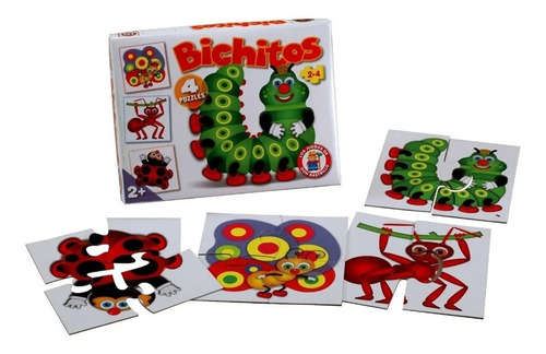 Puzzle Rompecabezas Bichitos 2 Y 4 Piezas 4 En 1 Ruibal Edu