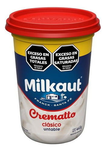 Queso Crema Milkaut Crematto Sin Tacc Reposteria Pote X445gr