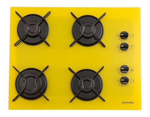 Fogão cooktop gás Fornello FOR04 amarelo 127V/220V
