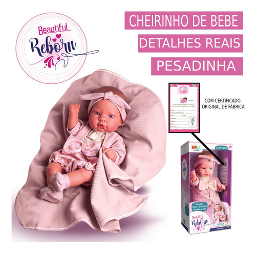 Boneca Bebe Reborn 100% Silicone Menina Realista Cheirinho