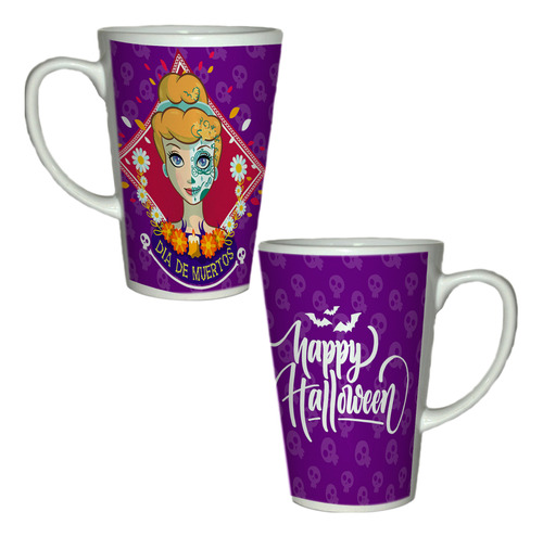 Taza Cónica 12 Oz Cenicienta Zombie Halloween Calaverita