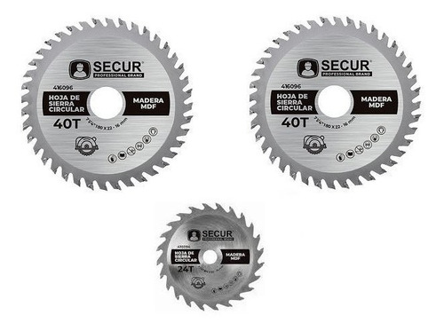 Juego Hoja De Sierra 7 1/4 3 Pzas Secur Para Madera 1x24d +